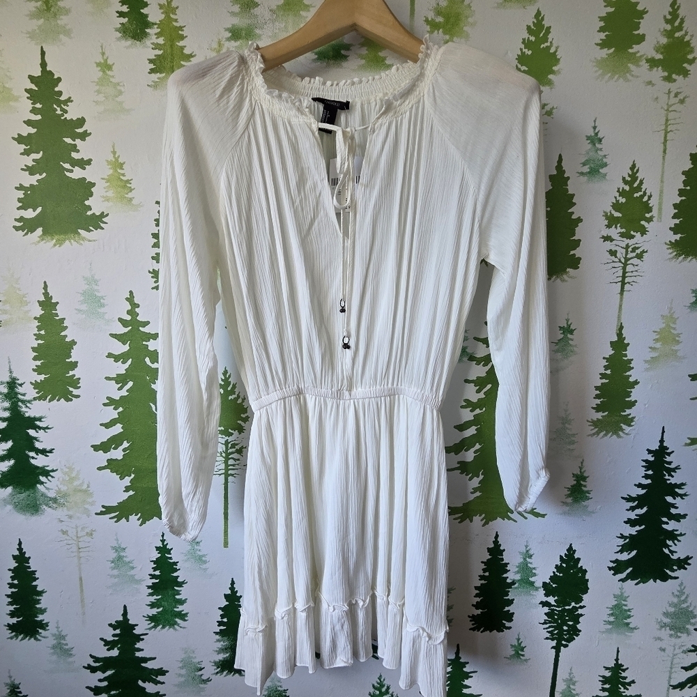 Cream Long Sleeve Forever21 Dress